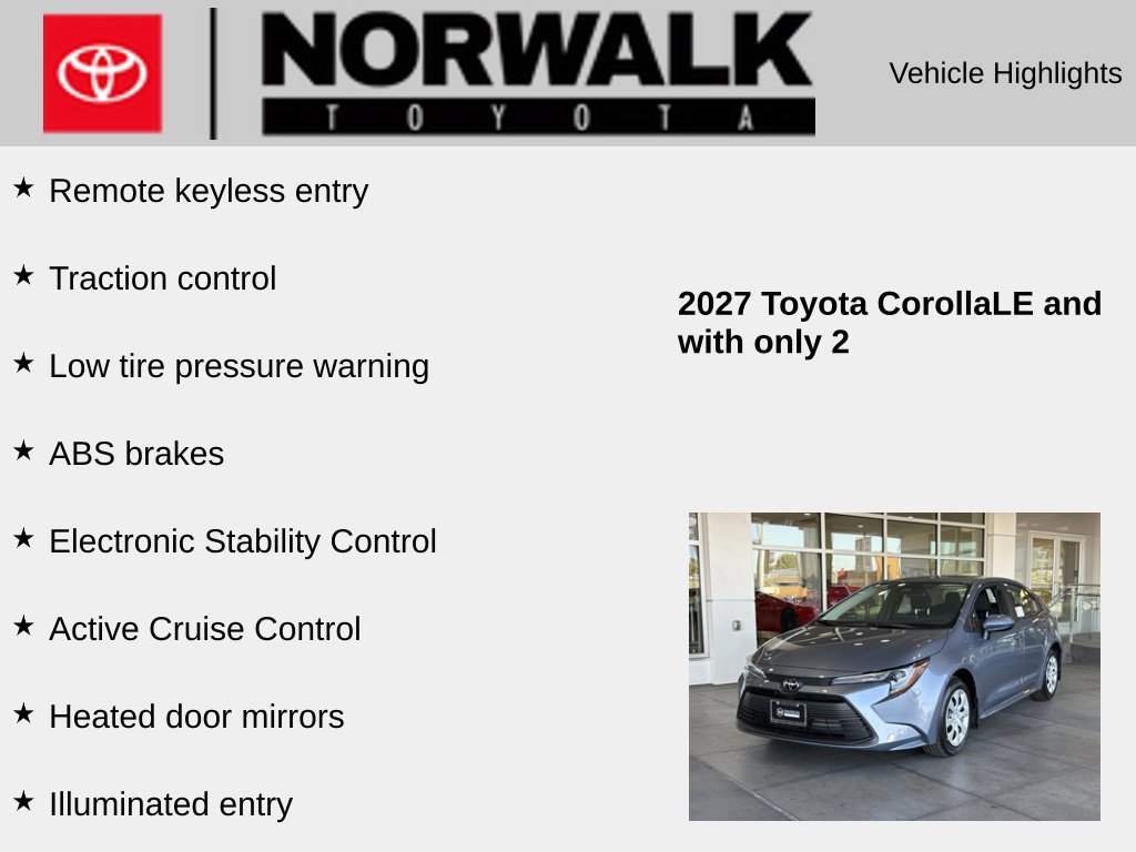 New 2027 Toyota Corolla LE FWD image 10