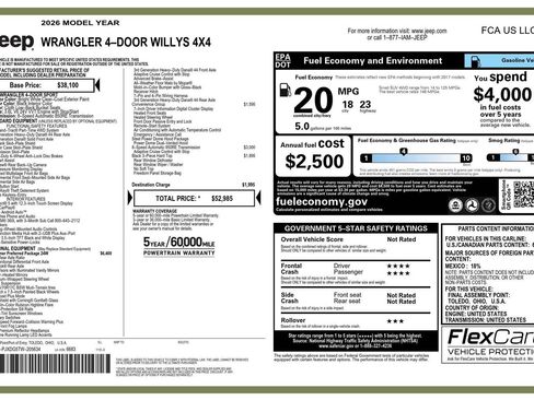 New 2026 Jeep Wrangler Willys image 49