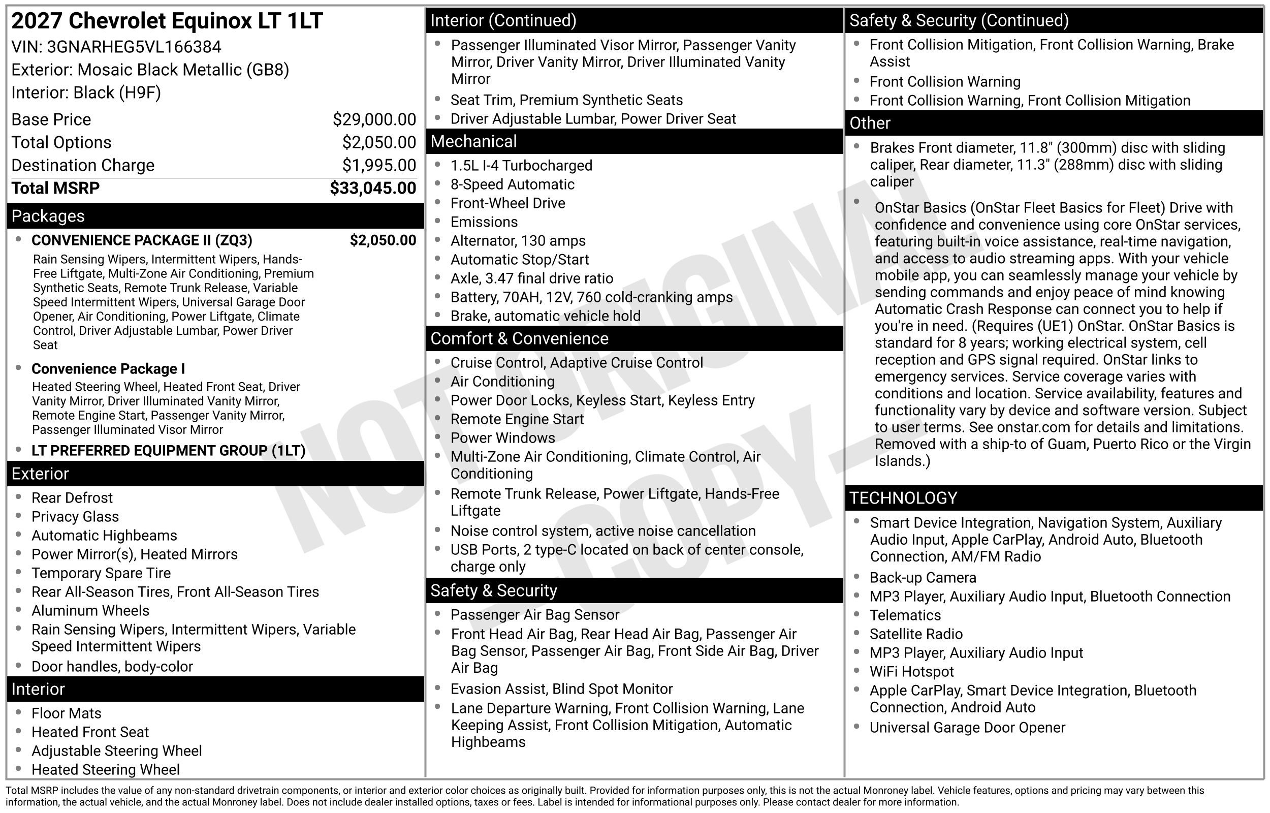New 2027 Chevrolet Equinox LT w/ Convenience Package II FWD image 3