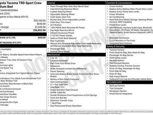 Used 2017 Toyota Tacoma TRD Sport w/ Tow Package (A/T) AWD/4WD image 19