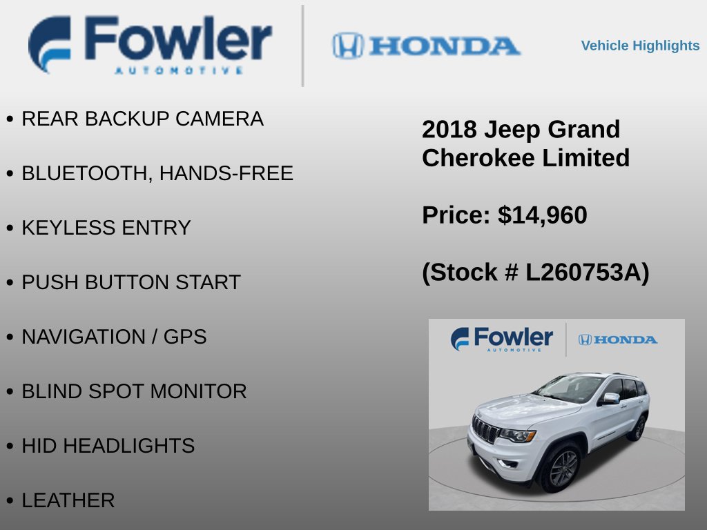 Used 2018 Jeep Grand Cherokee Limited AWD/4WD image 4