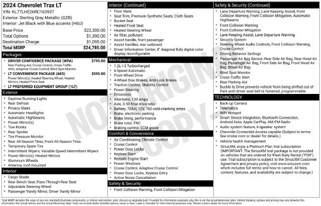 Used 2024 Chevrolet Trax LT w/ Driver Confidence Package FWD image 33