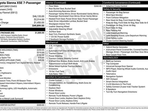 Used 2024 Toyota Sienna XSE w/ XSE Plus Package AWD/4WD image 33