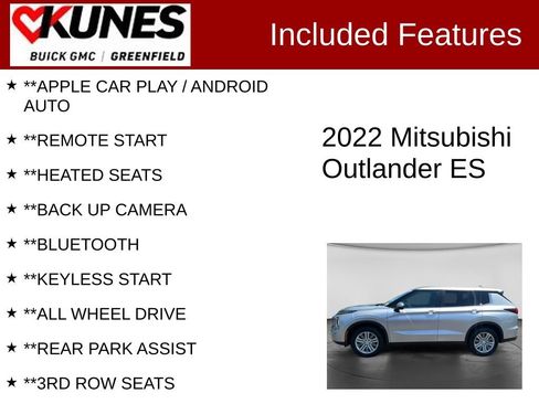 Used 2022 Mitsubishi Outlander ES AWD/4WD image 2