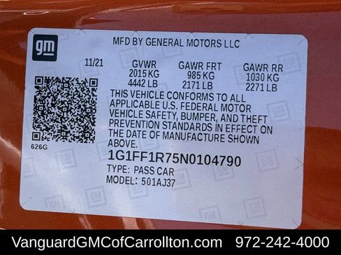 Used 2022 Chevrolet Camaro LT RWD image 29