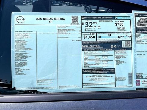 New 2027 Nissan Sentra SR w/ Floor Mat Package FWD image 14