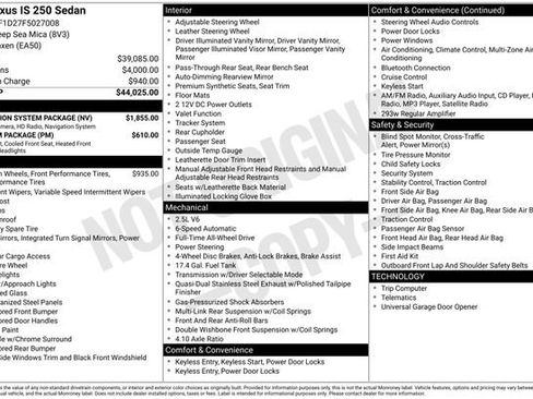 Used 2015 Lexus IS 250 AWD w/ Navigation System Package image 42