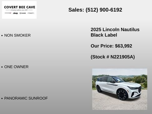 Used 2025 Lincoln Nautilus Black Label w/ Jet Appearance Package AWD/4WD image 12