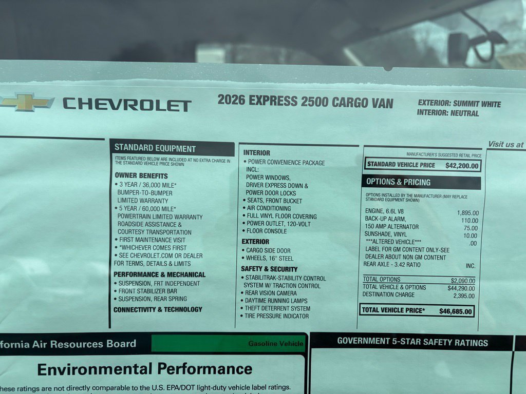 New 2026 Chevrolet Express 2500 RWD image 4