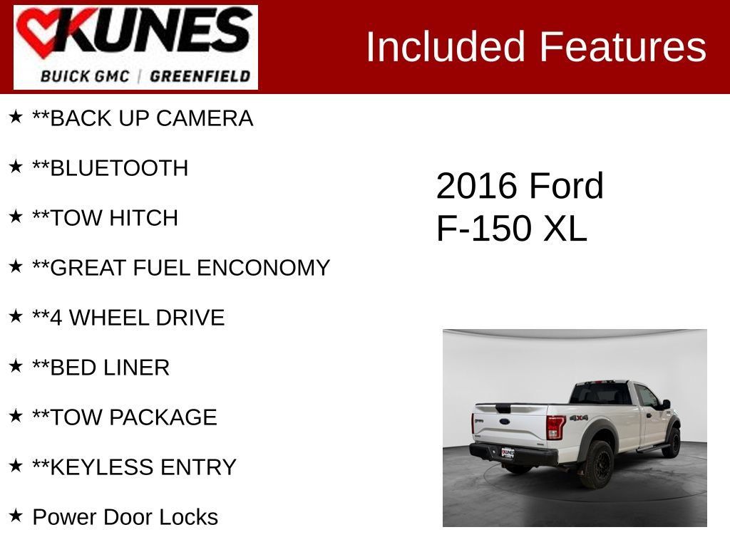 Used 2016 Ford F150 XL w/ XL Power Equipment Group AWD/4WD image 2