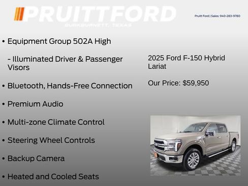 Used 2025 Ford F150 Lariat w/ Equipment Group 502A High image 13