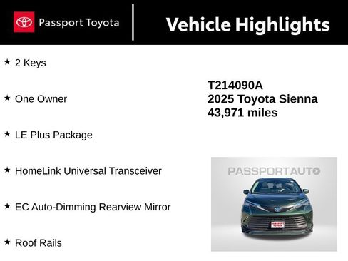 Certified 2025 Toyota Sienna LE image 15