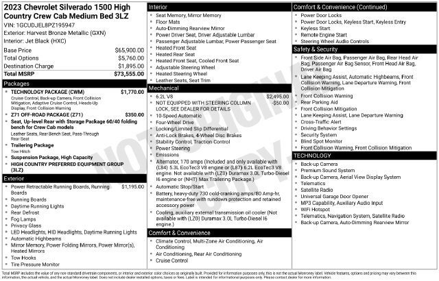 Certified 2023 Chevrolet Silverado 1500 High Country w/ Technology Package AWD/4WD image 32