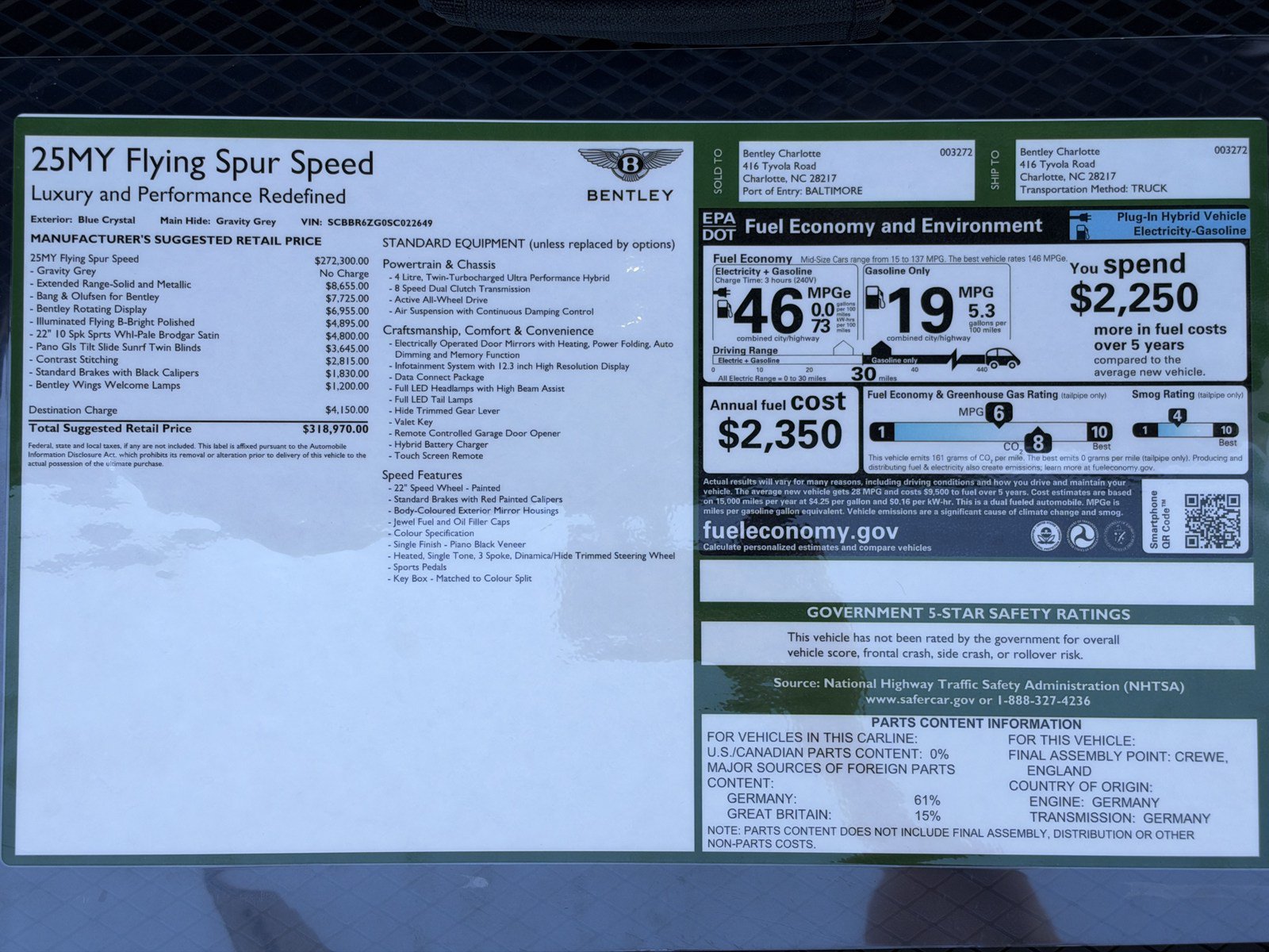Certified 2025 Bentley Flying Spur Plug-In Hybrid AWD/4WD image 44