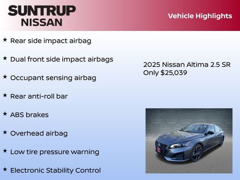 New 2025 Nissan Altima 2.5 SR image 16