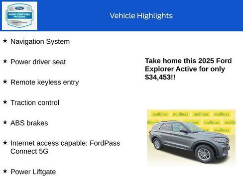 Certified 2025 Ford Explorer Active AWD/4WD image 18