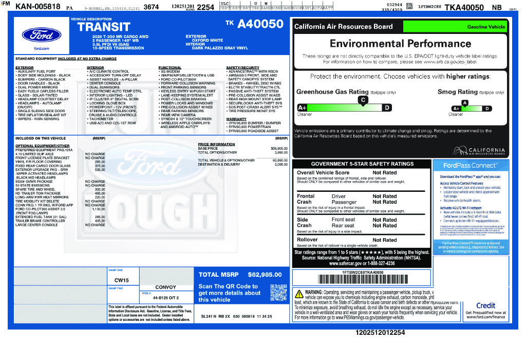 New 2026 Ford Transit 350 148 Medium Roof AWD w/ Exterior Upgrade Package image 22