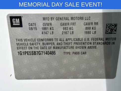 Used 2016 Chevrolet Cruze LT w/ Sun And Sound Package FWD image 41