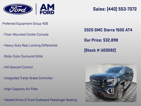 Used 2020 GMC Sierra 1500 AT4 w/ AT4 Premium Package AWD/4WD image 18