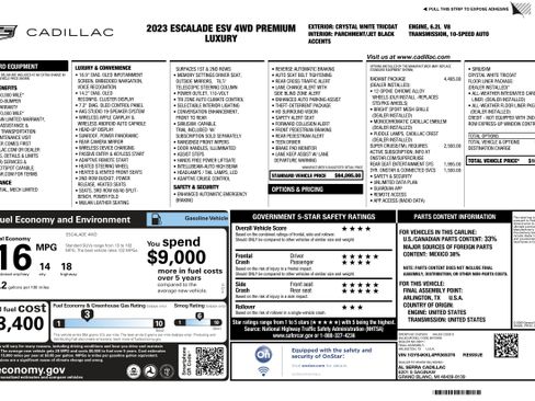 Certified 2023 Cadillac Escalade ESV Premium Luxury w/ LPO, Radiant Package AWD/4WD image 2