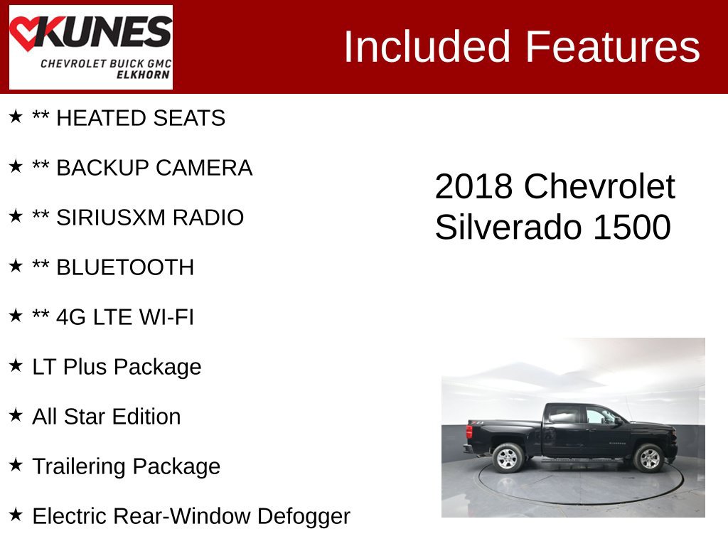 Used 2018 Chevrolet Silverado 1500 LT w/ All Star Edition AWD/4WD image 2