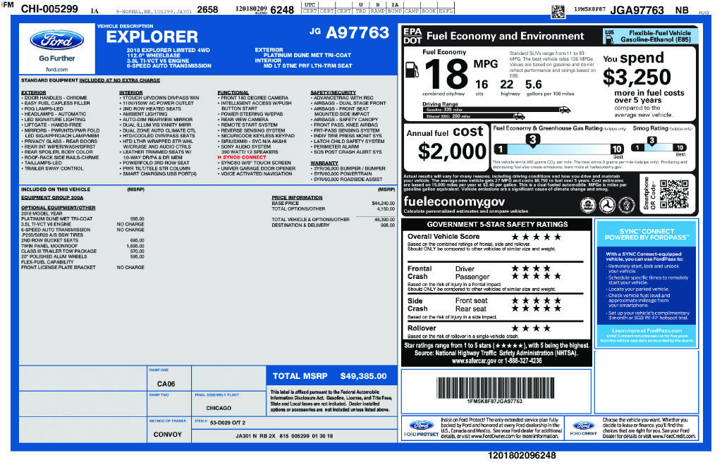 Used 2018 Ford Explorer Limited AWD/4WD image 39