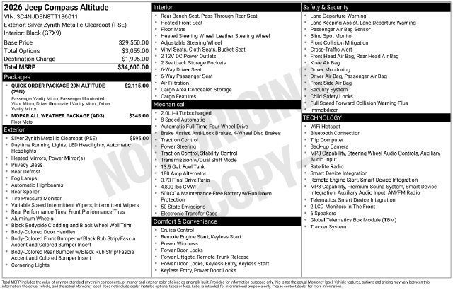 Certified 2026 Jeep Compass Latitude AWD/4WD image 4