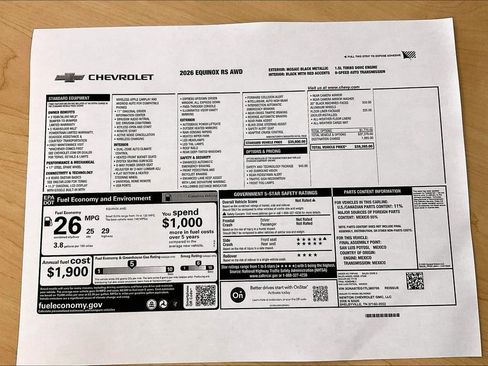 New 2026 Chevrolet Equinox RS w/ Safety and Technology Package AWD/4WD image 15