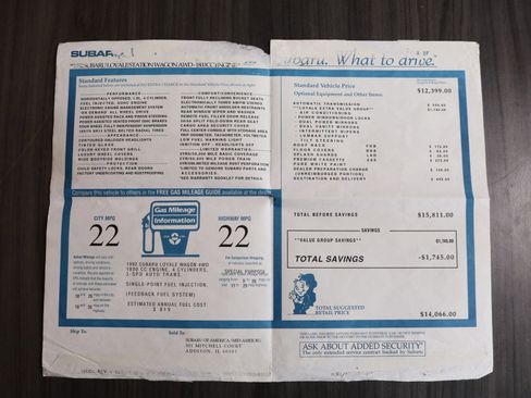 Used 1992 Subaru Loyale 4WD Wagon image 48