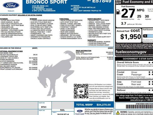 Used 2025 Ford Bronco Sport Big Bend w/ Convenience Package AWD/4WD image 2