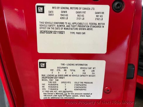 Used 2002 Pontiac Firebird Convertible RWD image 32