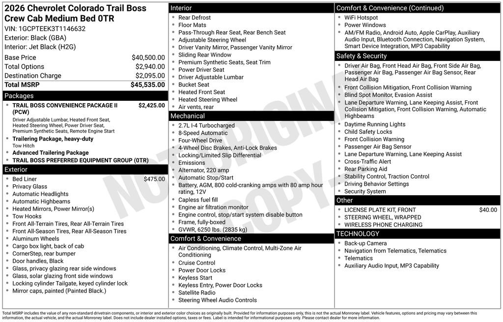 New 2026 Chevrolet Colorado Trail Boss AWD/4WD image 24