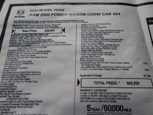 Used 2022 RAM 2500 Power Wagon w/ Level 2 Equipment Group AWD/4WD image 77