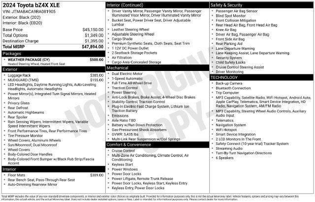 Used 2024 Toyota bZ4X AWD w/ Weather Package image 33