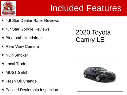 Used 2020 Toyota Camry LE FWD image 4