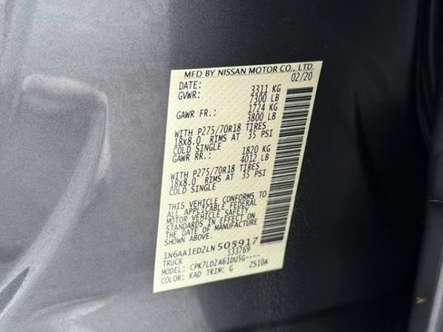 Used 2020 Nissan Titan PRO-4X w/ Pro-4x Convenience Package AWD/4WD image 30