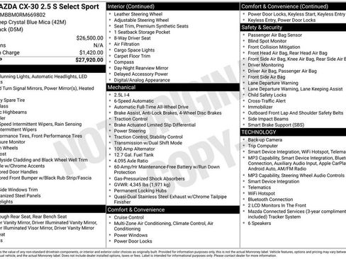 Used 2024 MAZDA CX-30 AWD 2.5 S w/ Select Sport Pkg image 43