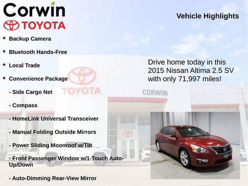 Used 2015 Nissan Altima 2.5 SV w/ Convenience Package image 6