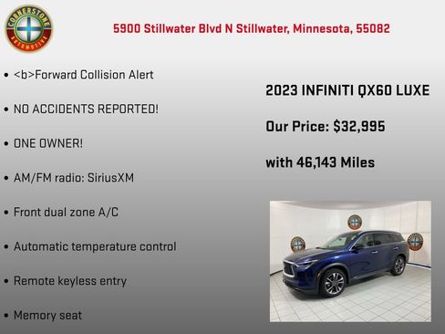Used 2023 INFINITI QX60 Luxe w/ Cargo Package AWD/4WD image 10