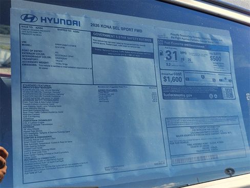 New 2026 Hyundai Kona SEL Sport image 32