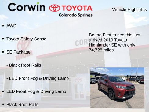 Used 2019 Toyota Highlander SE AWD/4WD image 4
