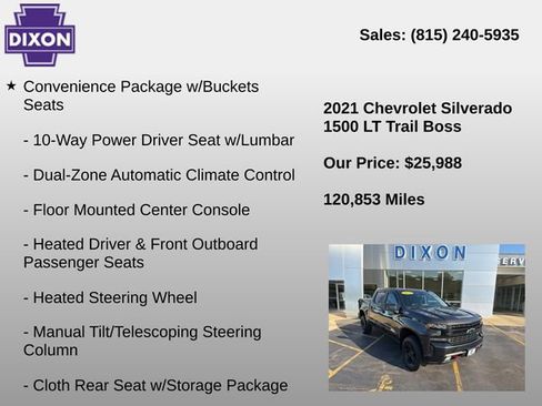 Used 2021 Chevrolet Silverado 1500 LT Trail Boss w/ Bed Protection Package AWD/4WD image 4
