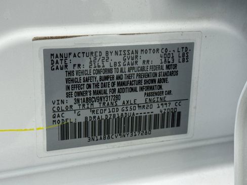 Used 2022 Nissan Sentra SV w/ Trunk Package FWD image 23