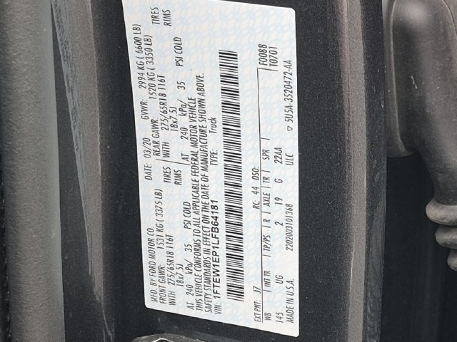 Used 2020 Ford F150 XLT w/ Equipment Group 302A Luxury AWD/4WD image 25