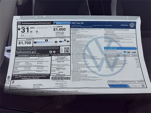 New 2025 Volkswagen Taos SE image 19