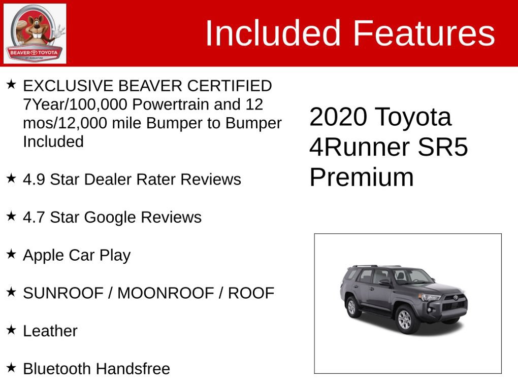Used 2020 Toyota 4Runner SR5 Premium w/ Moonroof Package RWD image 4