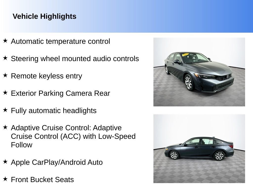 Used 2025 Honda Civic LX image 2