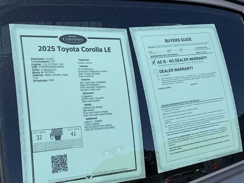 Certified 2025 Toyota Corolla LE FWD image 36