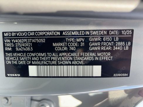 Used 2026 Volvo XC90 B6 Plus w/ Protection Package AWD/4WD image 21