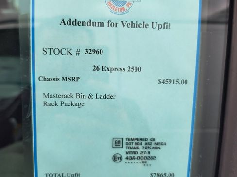 New 2026 Chevrolet Express 2500 w/ Driver Convenience Package RWD image 11